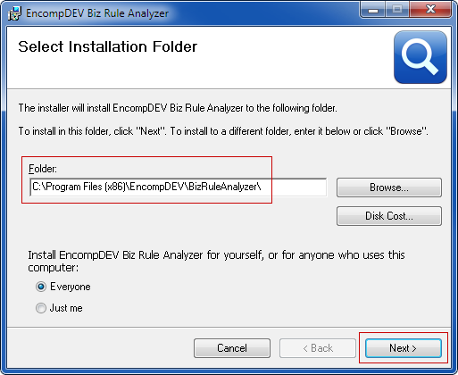 EncompDEV - Products - Biz Rule Analyzer - Installation