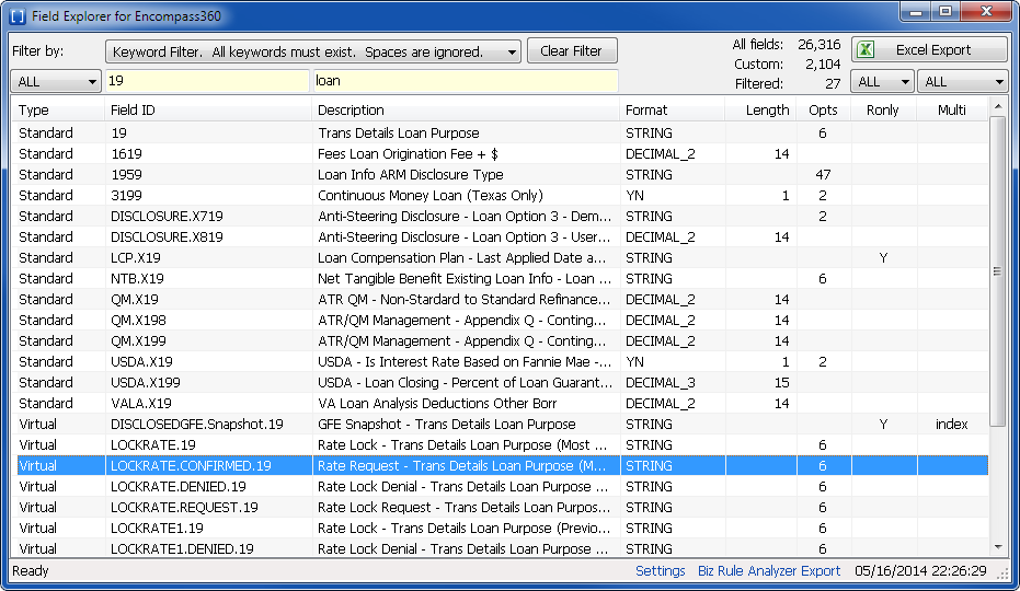 EncompDEV - Field Explorer for Ellie Mae Encompass